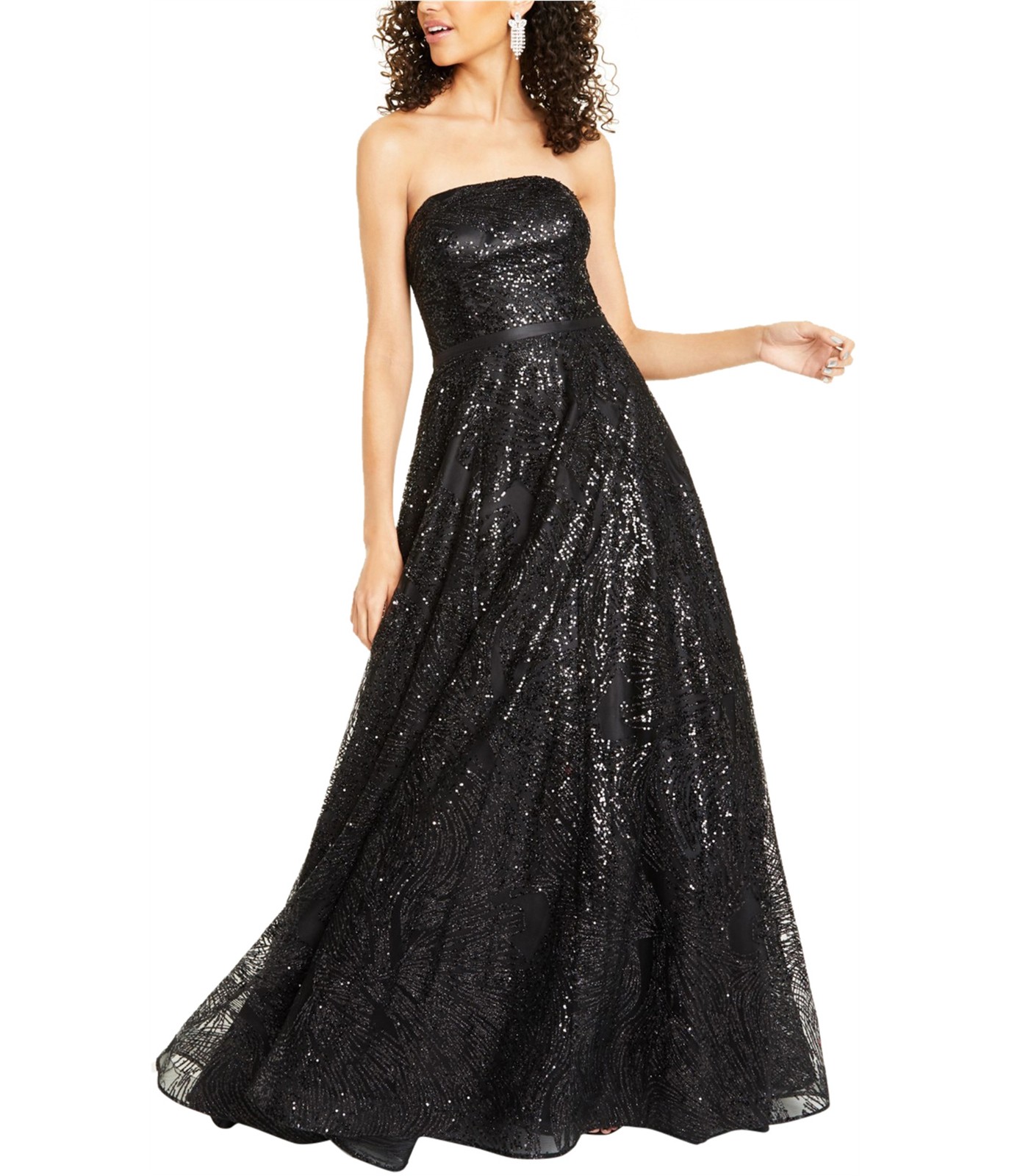 Say Yes to the Prom Sequined Dress Black 0