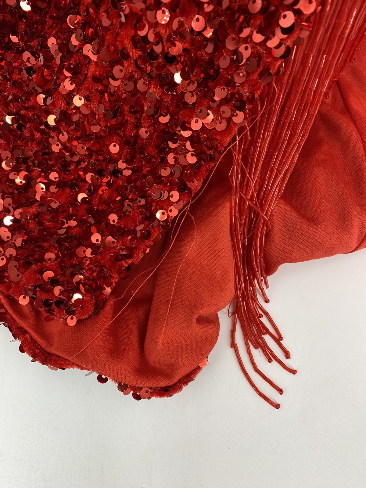 Berlinnova Women’s Mermaid Glitter Sequins Front Slit Red Backless Dress Size 2