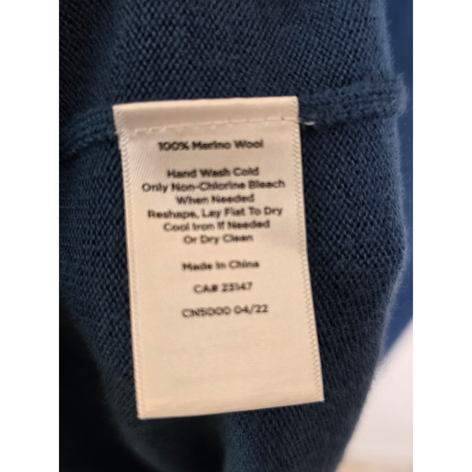 Talbots Teal Blue 100% Merino Wool Ruffle Neck Merino Wool Crew Sweater Dress