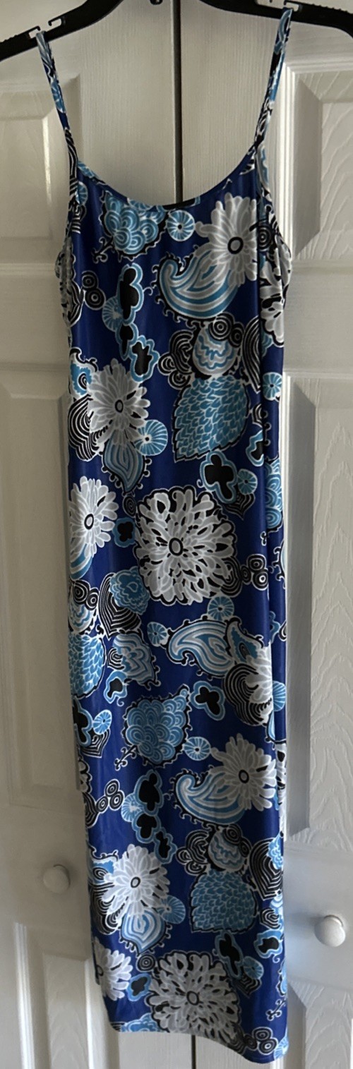 MAXI SUNDRESS FLORAL DESIGN FROM PUERTO RICO EUC SIZE S