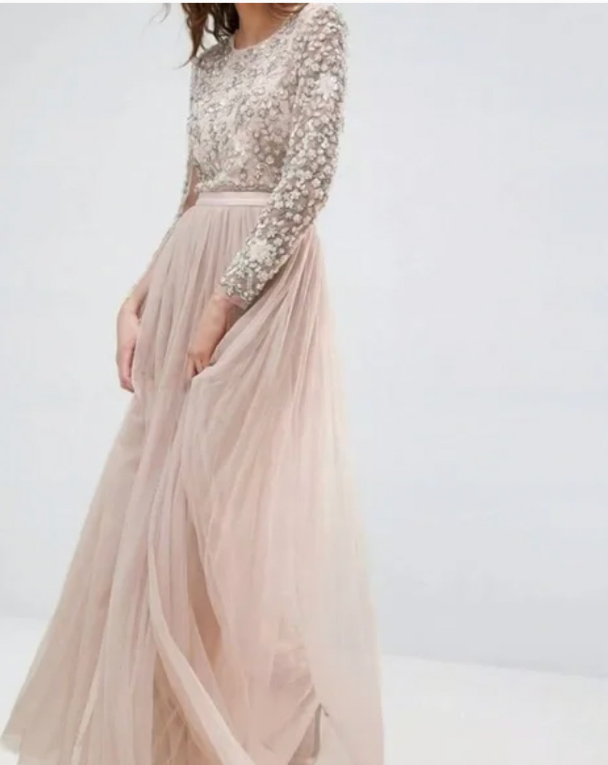 Needle & Thread Butterfly Gown Backless Tulle Embellished Dress Size 6 Pink