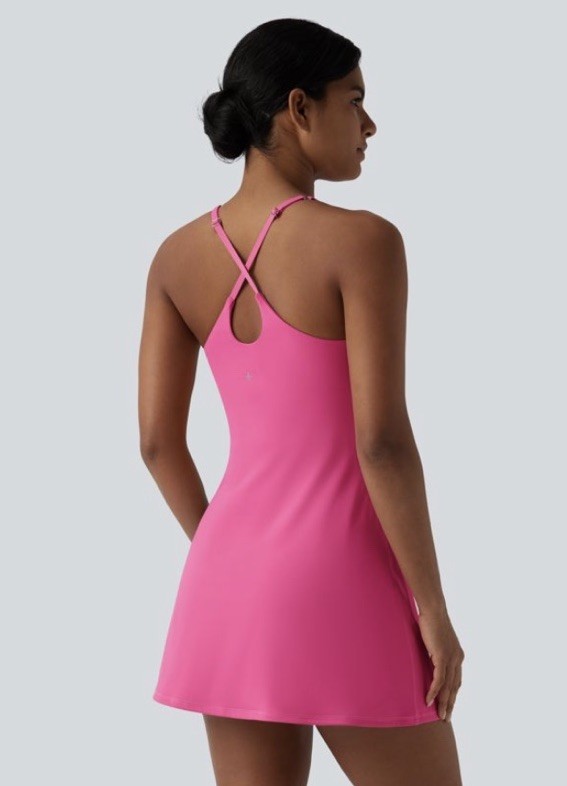 Halara SoftlyZero™ Plush Backless Active Dress Easy Peezy Edition XL , NWT Pink