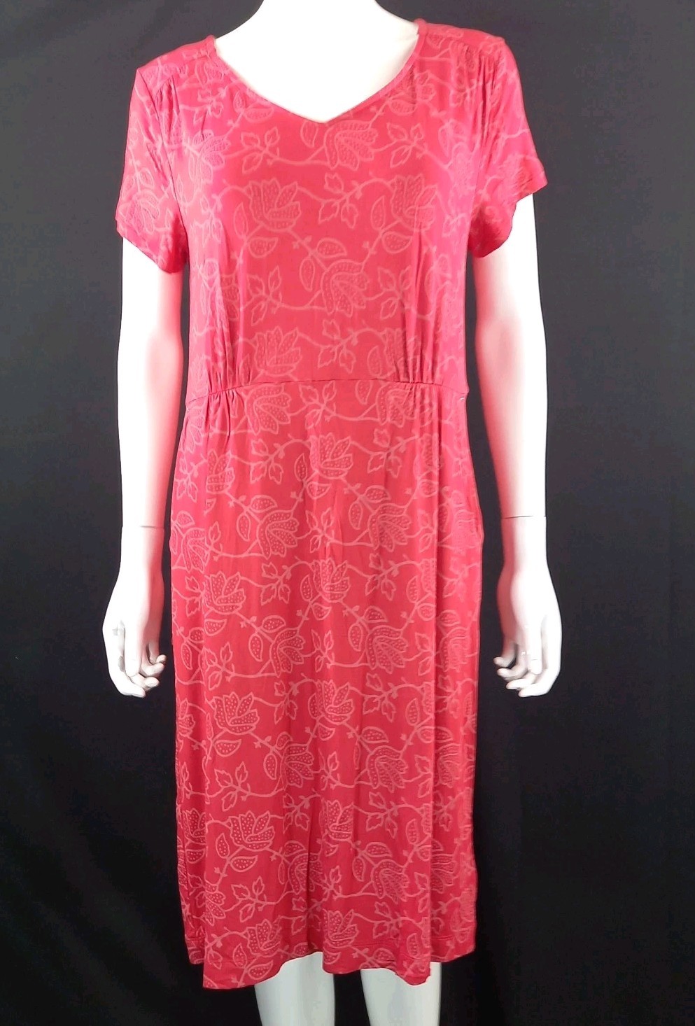 White Stuff Ladies Red Dress V Neck Lenzing EcoVero Summer UK 14 New With Tags
