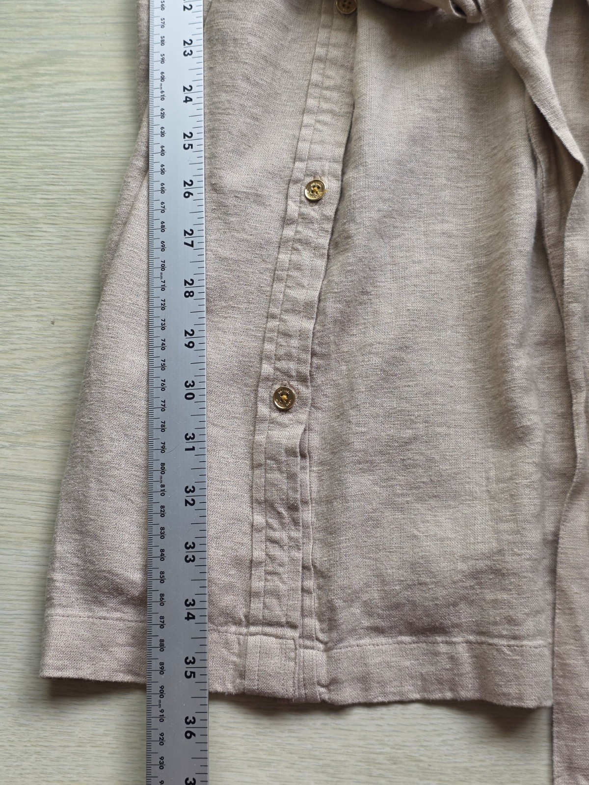 Michael Kors Linen Blend Shirt Dress Large Beige Belted Button Front NWOT