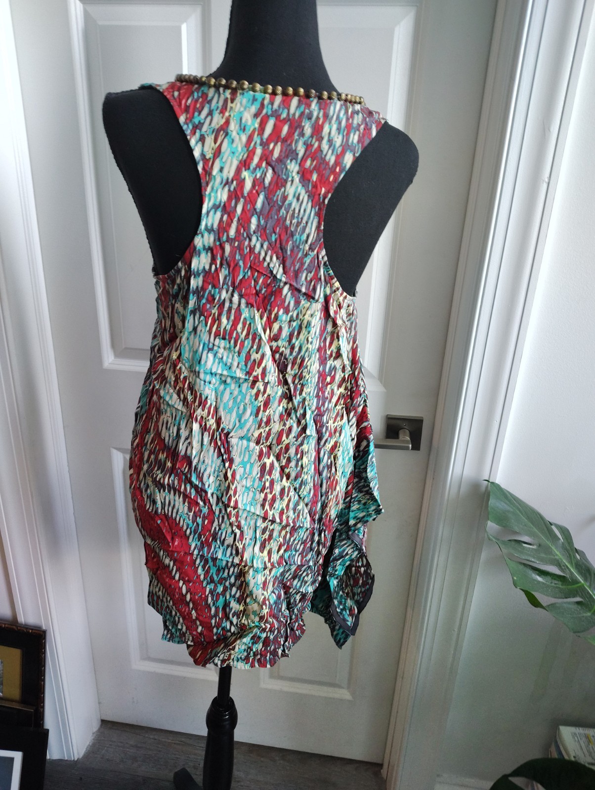 Affliction Black Premium Silky Multicolor Dress L