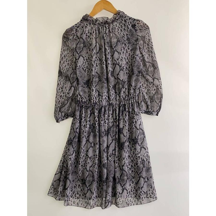 Hysteric Glamour Gray Animal Print Long Sleeve Dress Free Auth