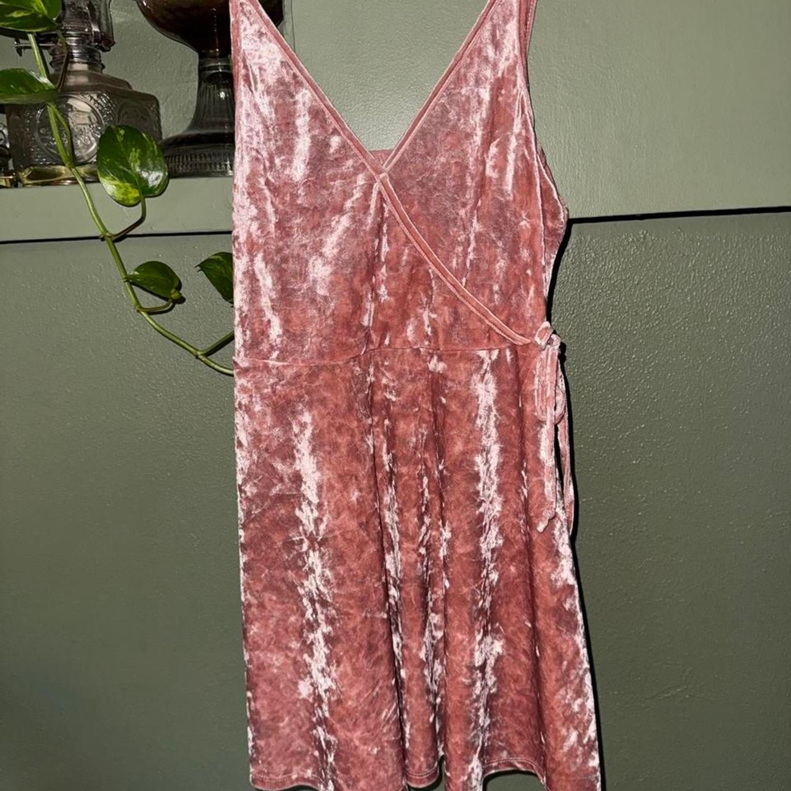 Rue 21 Pink Velvet Wrap Dress