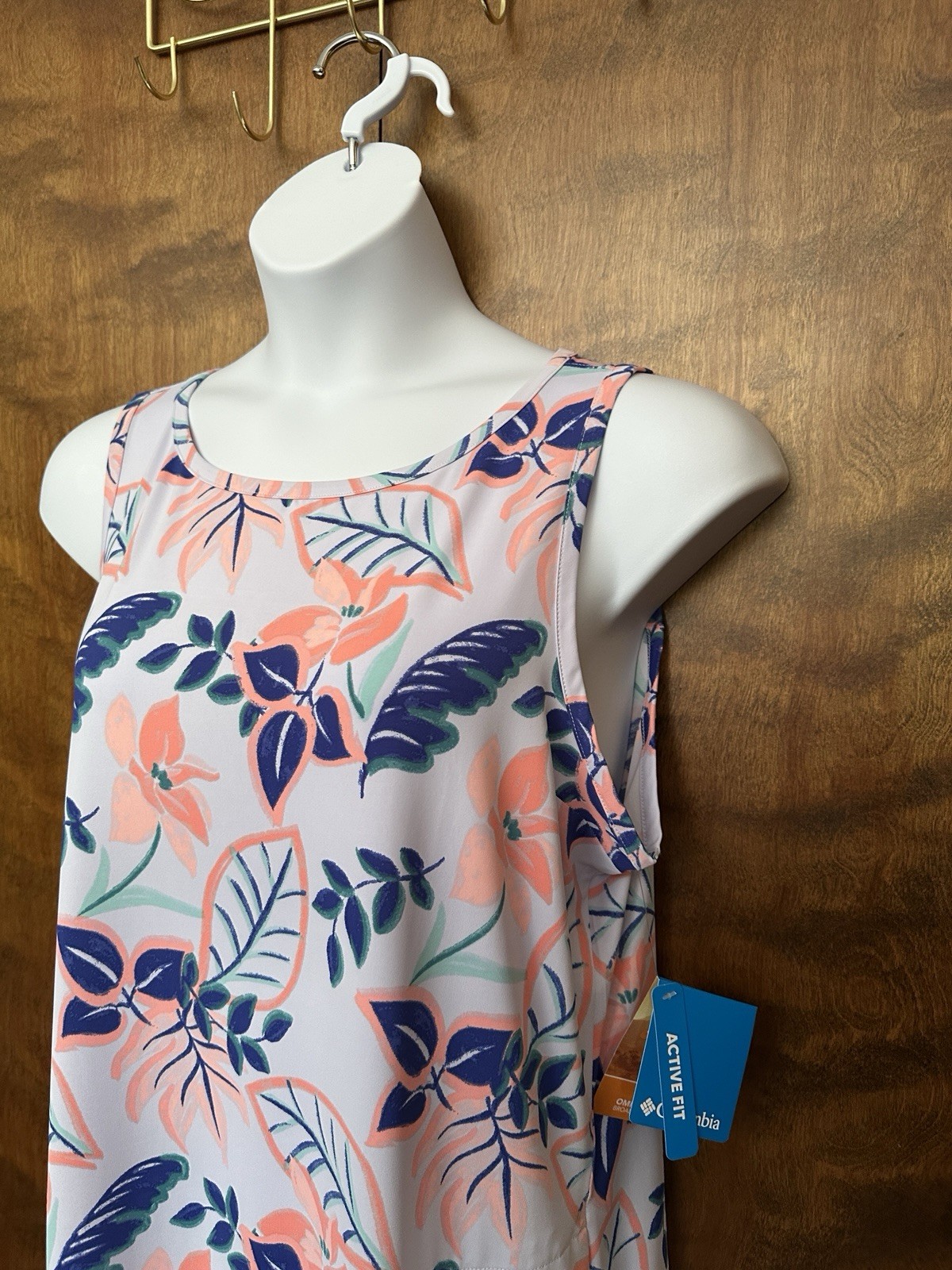 Columbia Chill River Sleeveless Active Dress Womens XXL Tropical Print UPF 50