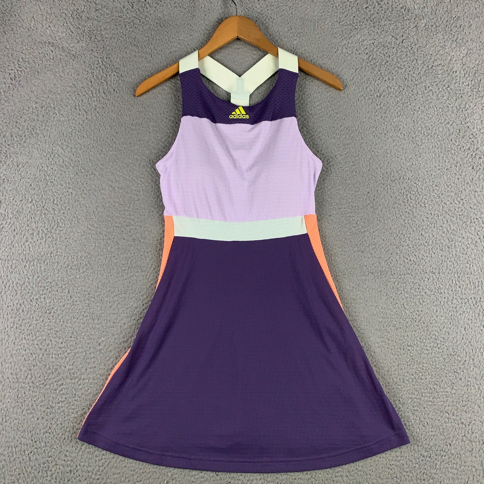 Adidas Heat.Rdy Tennis Dress Women’s Medium M Purple Colorblock Racerback Y-Back