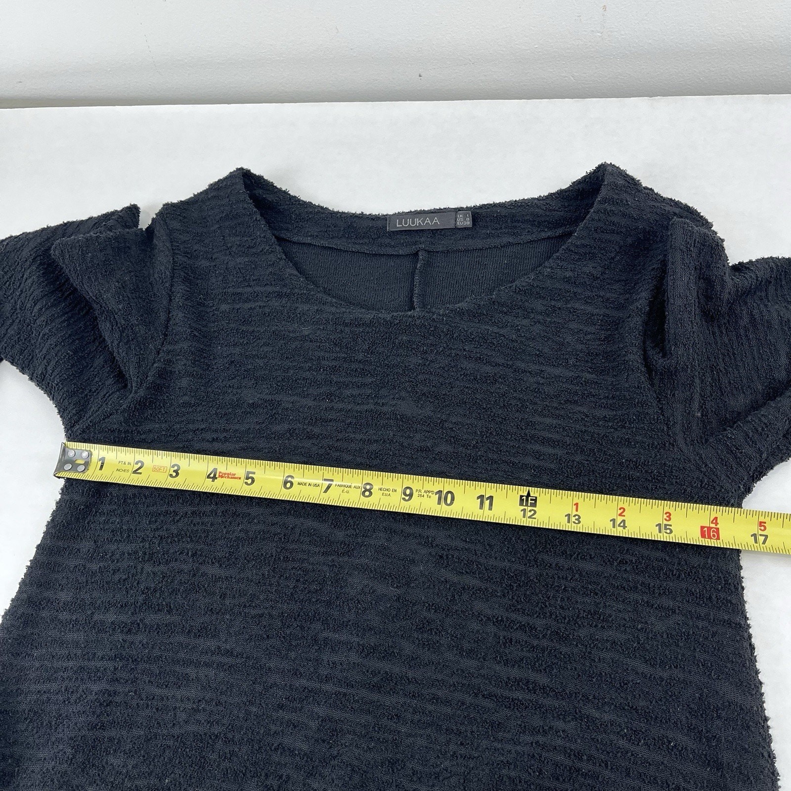 Luukaa Black Balloon dress midi Size 8 lagenlook Pockets