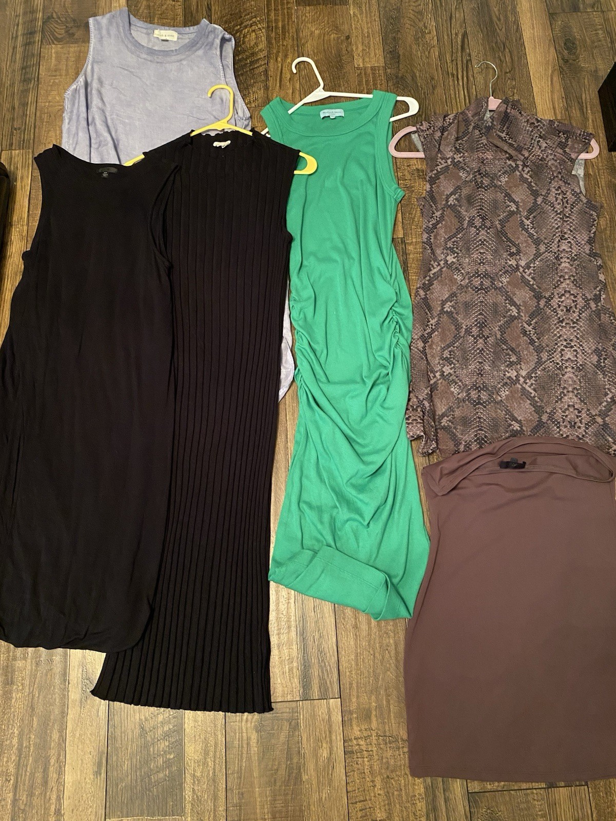 Lot 5 Medium Womens Dresses Long Maxi Tight Sleeveless Michael Stars Cloth Stone