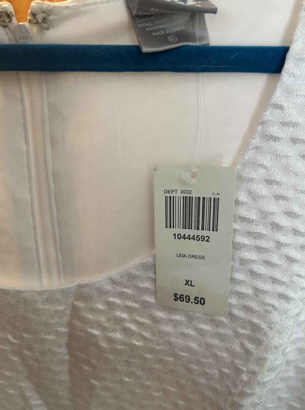 Her Universe Star Wars White Leia Fit & Flare Dress XL Sleeveless NEW With Tags