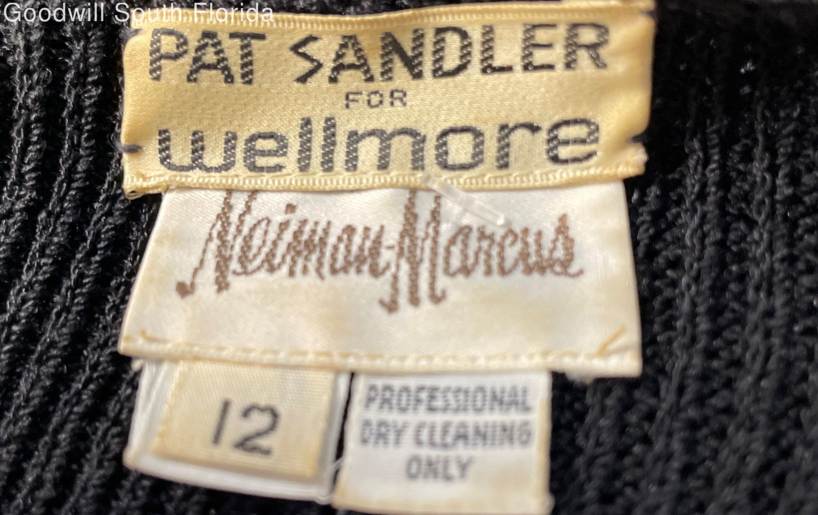 Pat Sandler For Wellmore Womens Black Embellished Sweater Dress Size 12