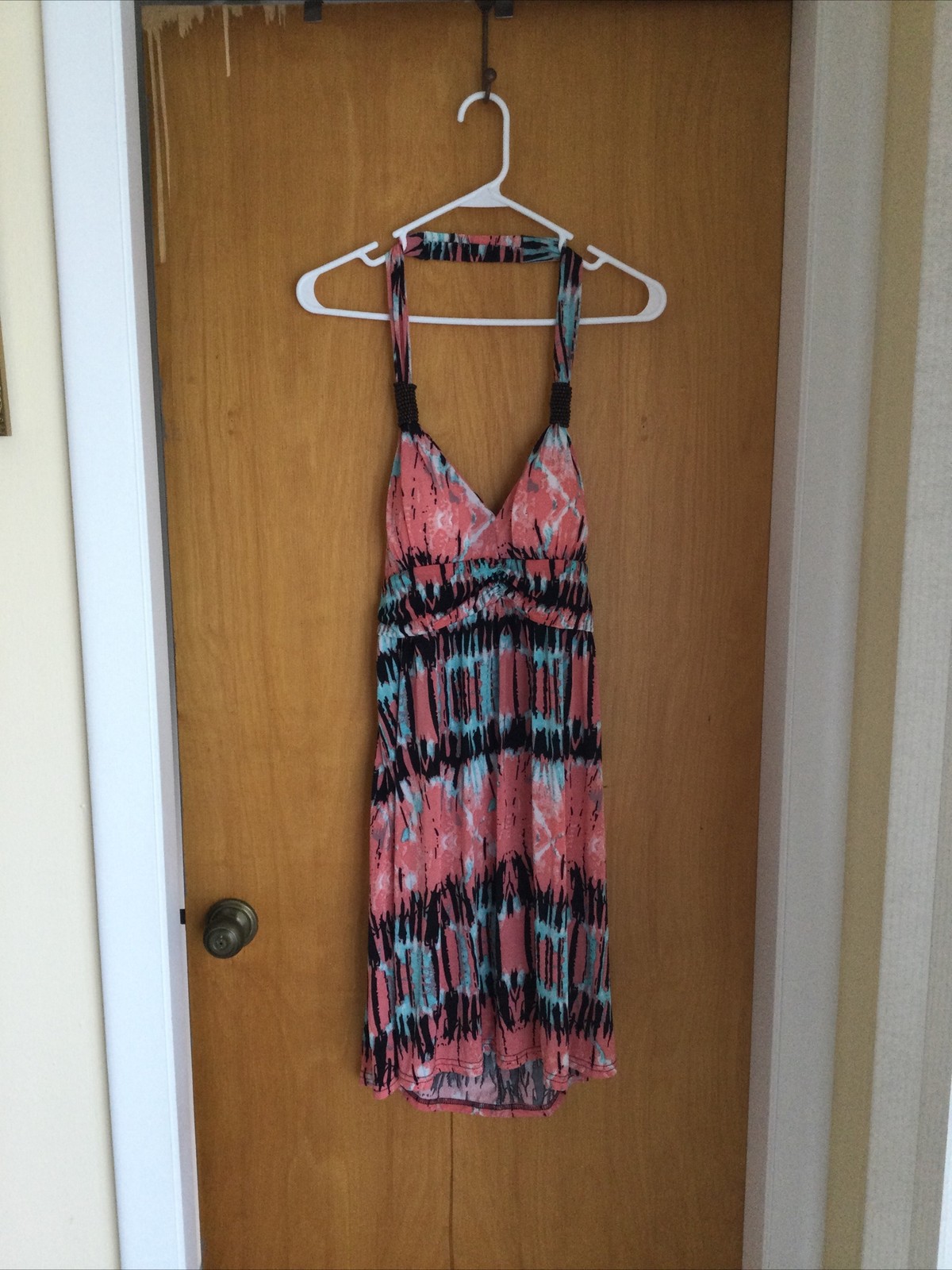 NWT *Sexy V-Neck Sundress Cover Up Pink Blue Black Wrinkle Free XL Padded Bra