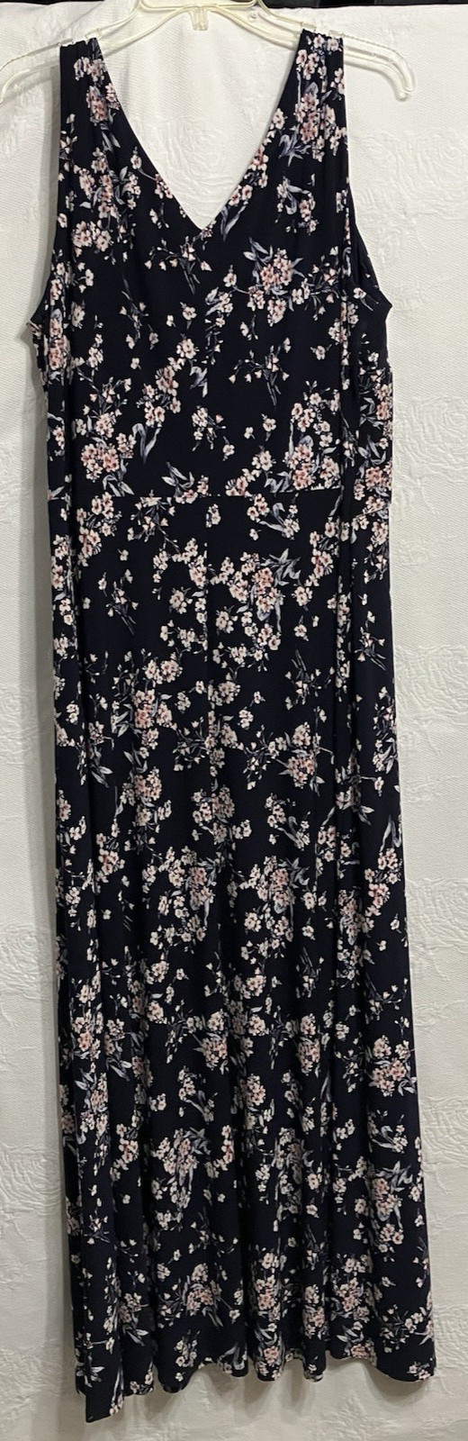 Ralph Lauren Size 18 Dark Blue/Floral Versatile, Stretchy Dress