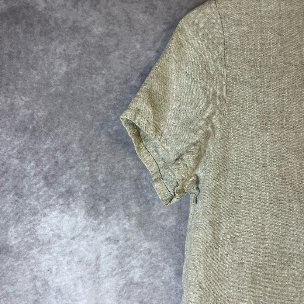 Sunbelt Beige Linen Shift Dress Summery Rustic Minimalist Medium Pockets Classy