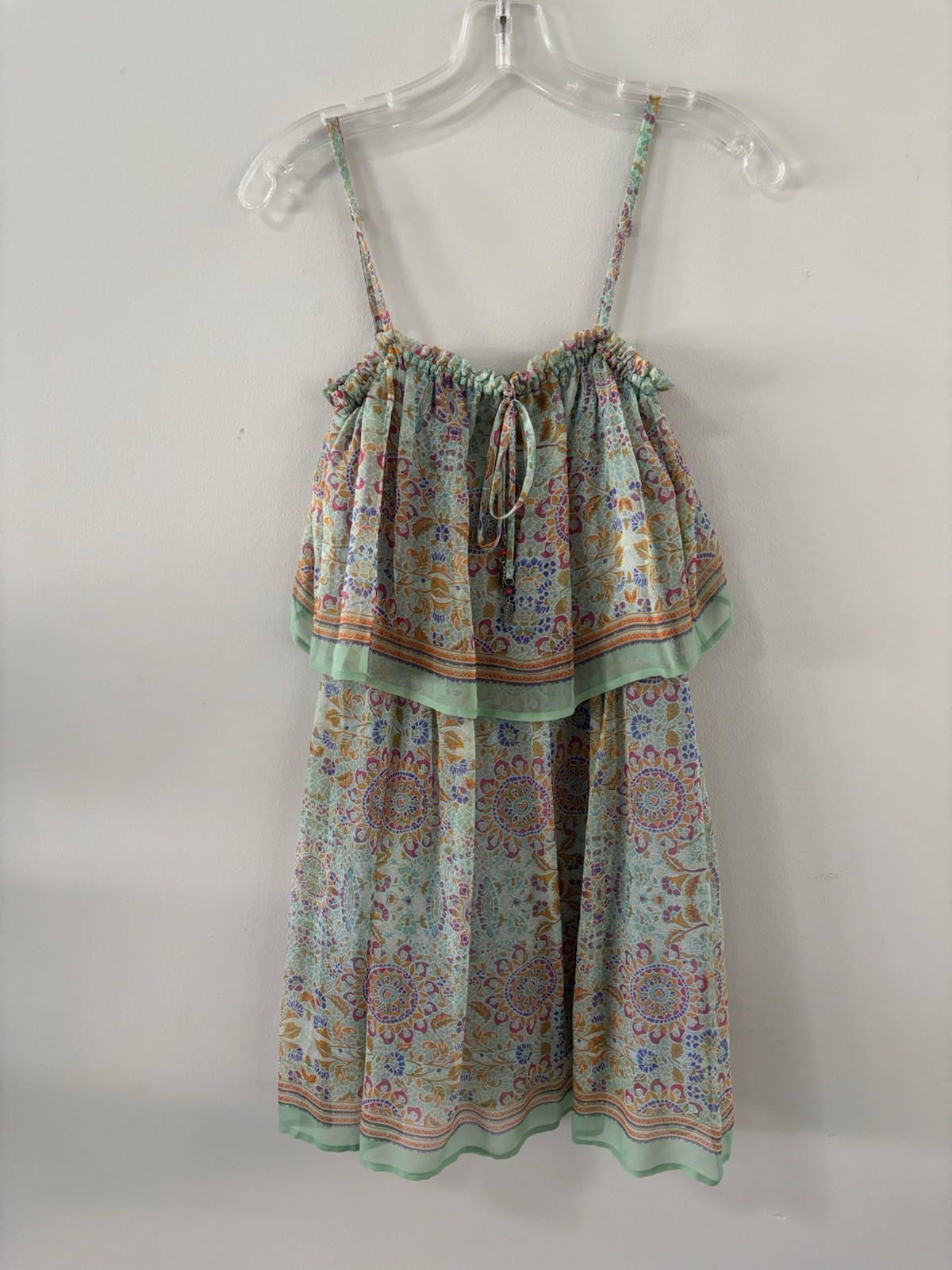 Ella Moss Silk Mini Dress S Tier Whimsy Fairy Paisley Anthropologie Brand EUC