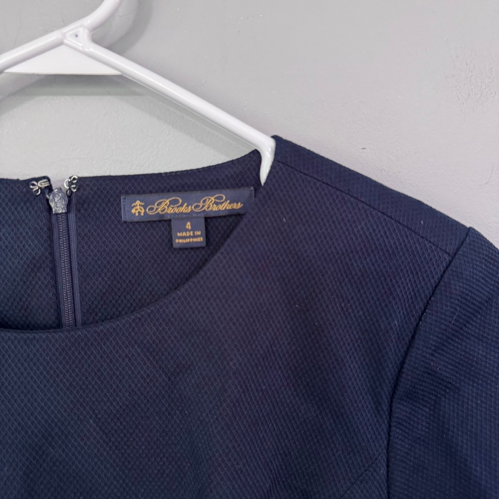 Brooks Brothers Dark Blue Navy Dress Short Sleeves Women’s Size 4 w/ Pockets
