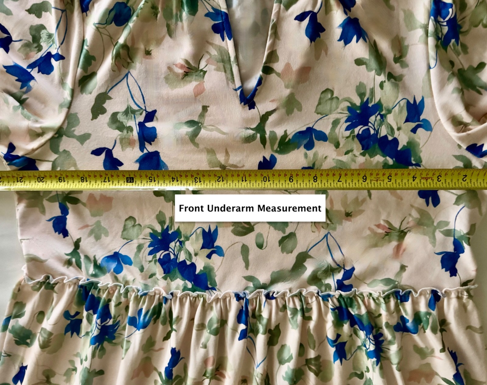 Womens Abstract Floral Soft & Versatile Tiered Pullover SUMMER DRESS Sz L – EUC