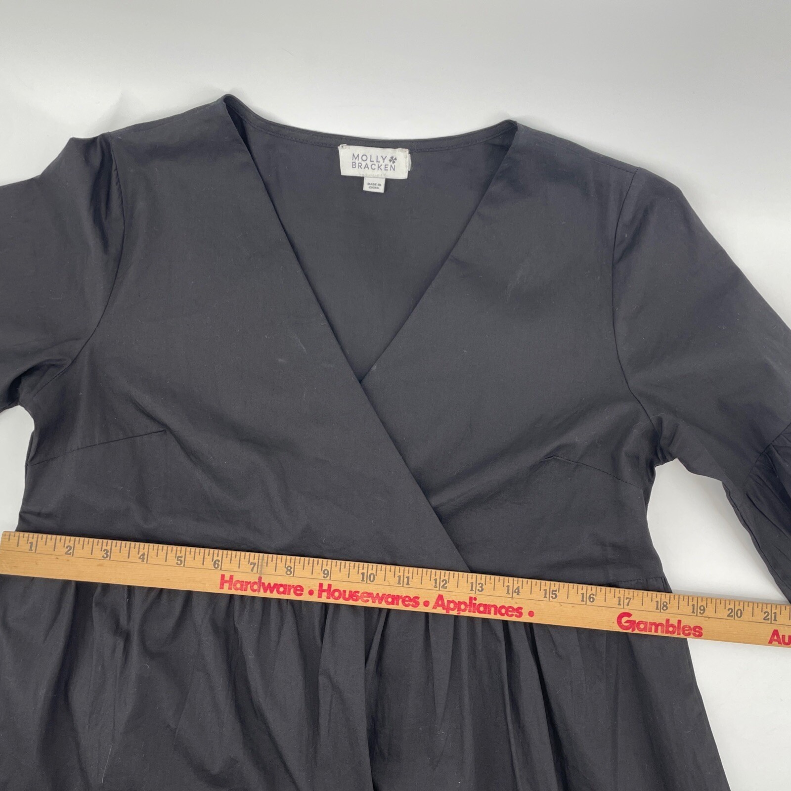 Molly Bracken Mini Dress Women’s Medium* Black 100% Cotton Western Boho Cottage
