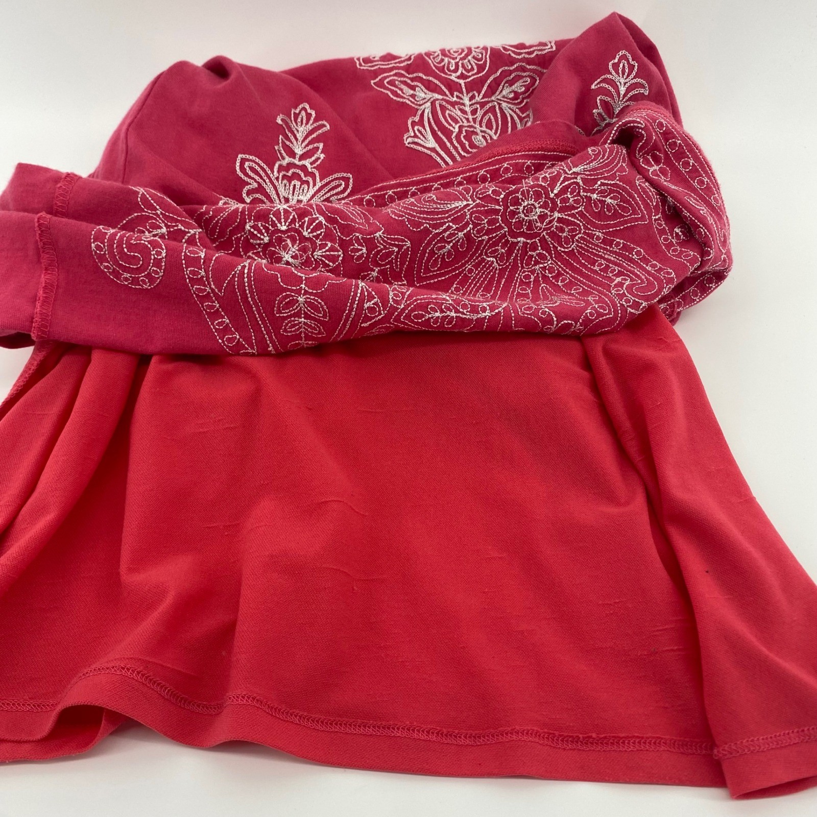 INC International Concepts Dress Womens Medium Pink Embroidered Boho Mini