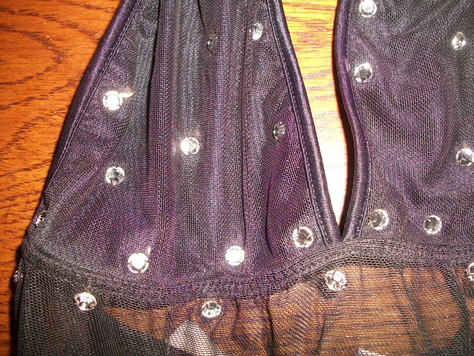 ROMA HOLLYWOOD S/M SHEER STRETCH BLACK NET RHINESTONE PARTY HALTER DRESS