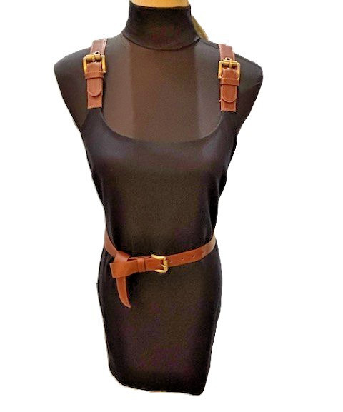 Michael kors Navy Belted Dress w/Buckle Detail on Shoulder & Removable Belt (S )