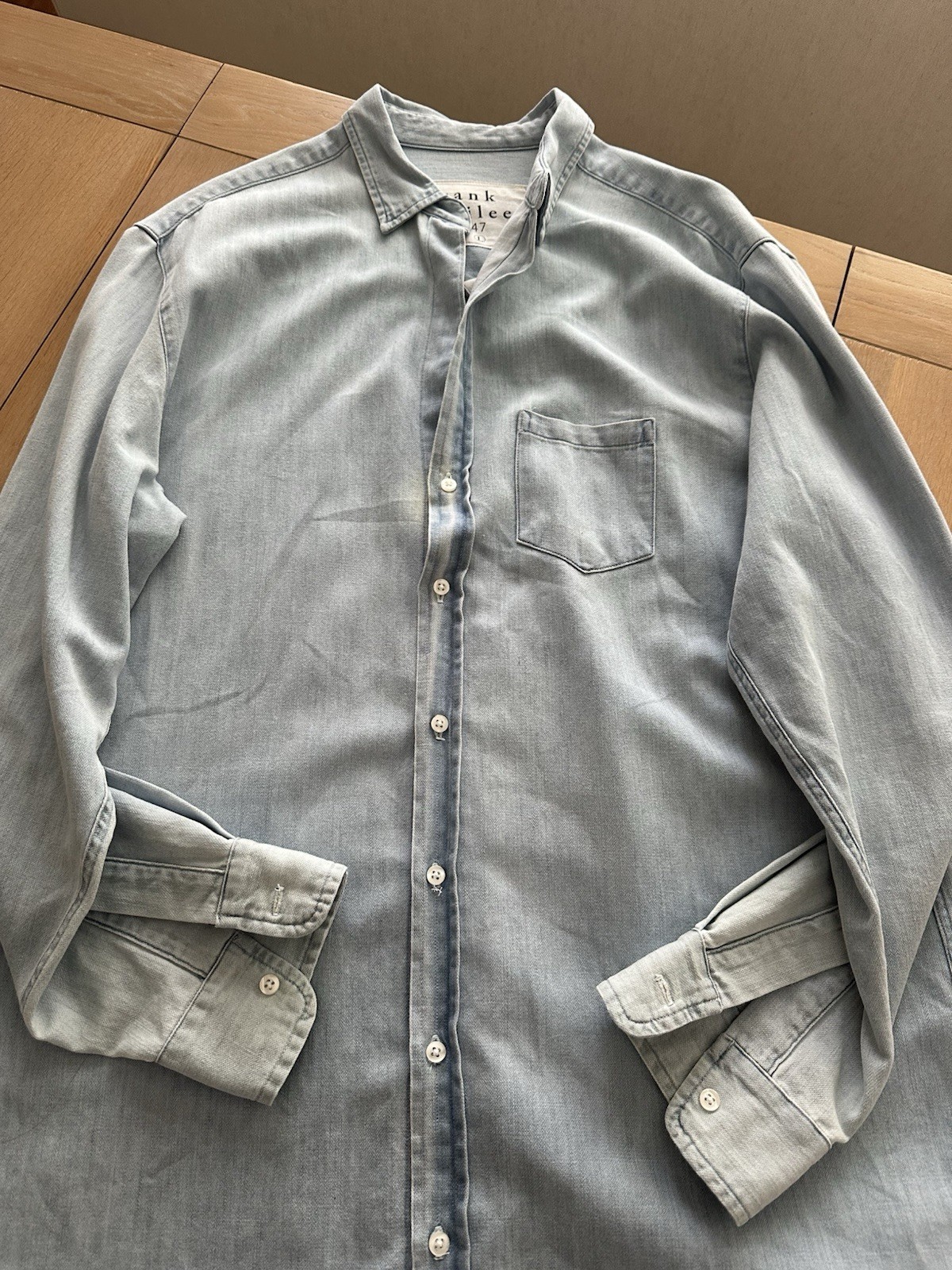 Frank & Eileen Mary Denim Shirt Dress Distressed Stonewashed Size M