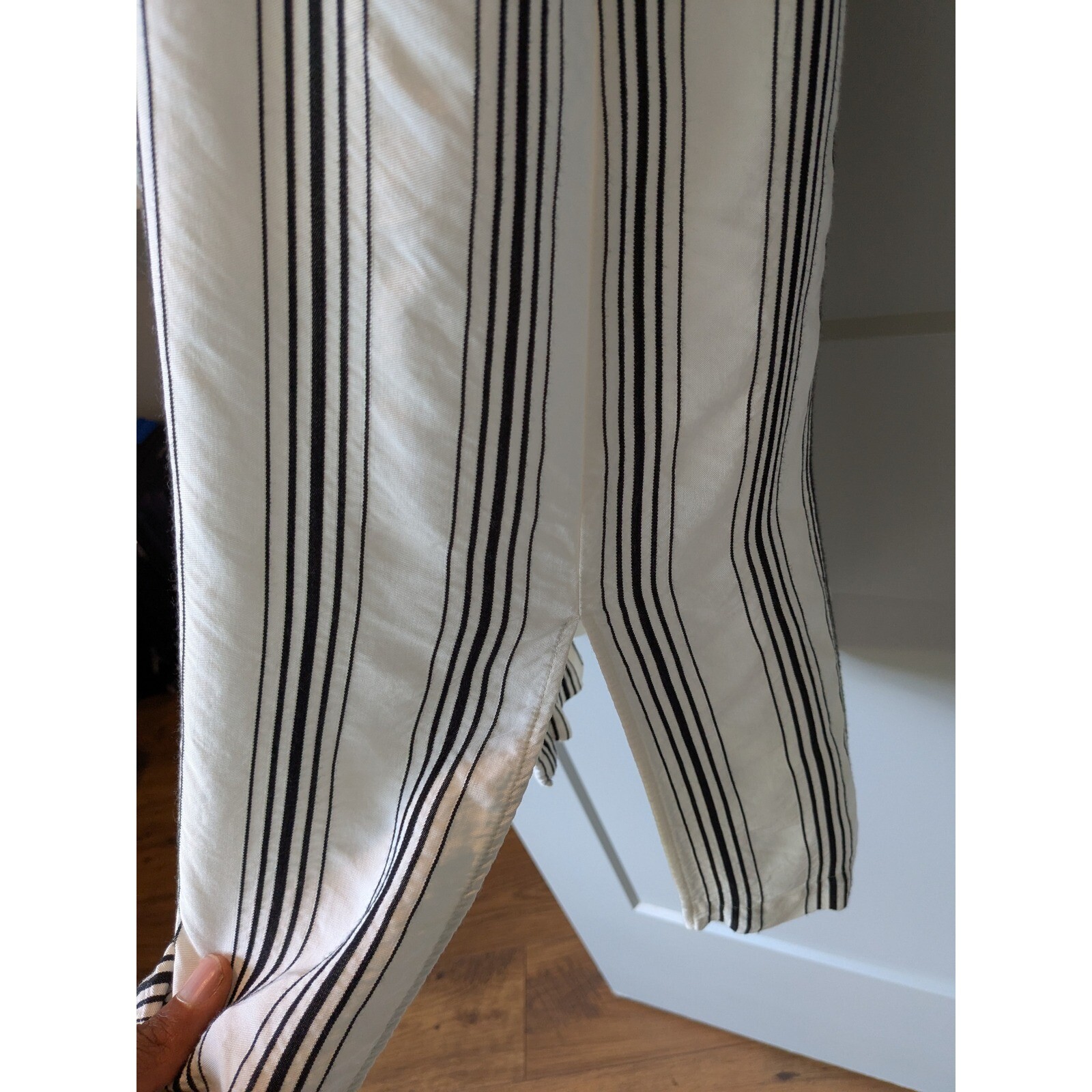 Maeve Anthropologie Ester Striped Midi Dress Sleeveless Button Front Casual 10