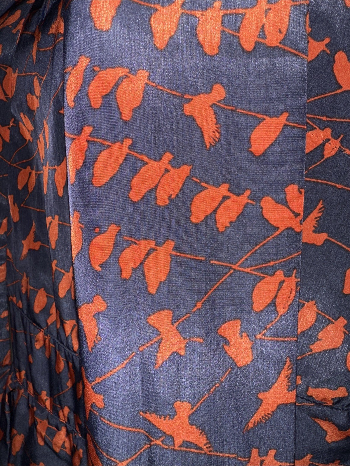 Pink Martini Collection Vintage Style Navy with Orange Bird Pattern Size M Dress