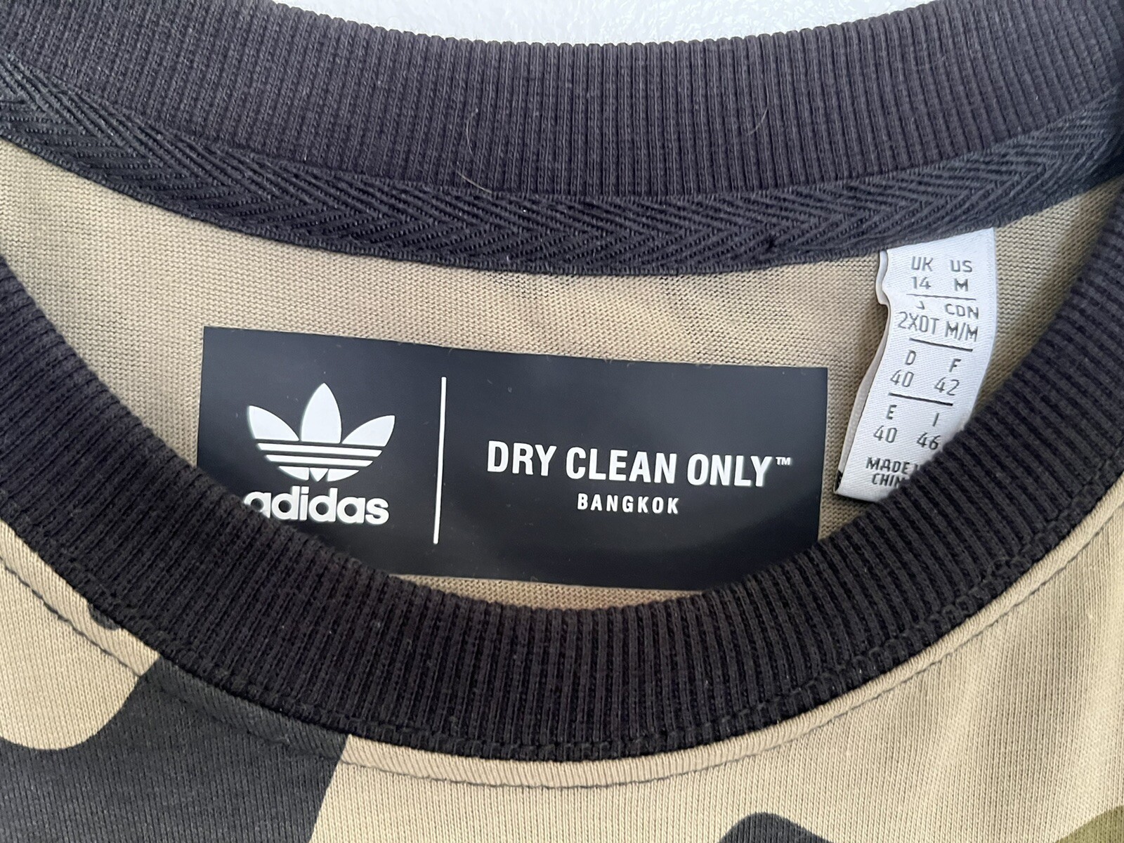 Authentic Adidas Dry Clean Only Bangkok Oversized Shirt Camo Dress Size M EUC