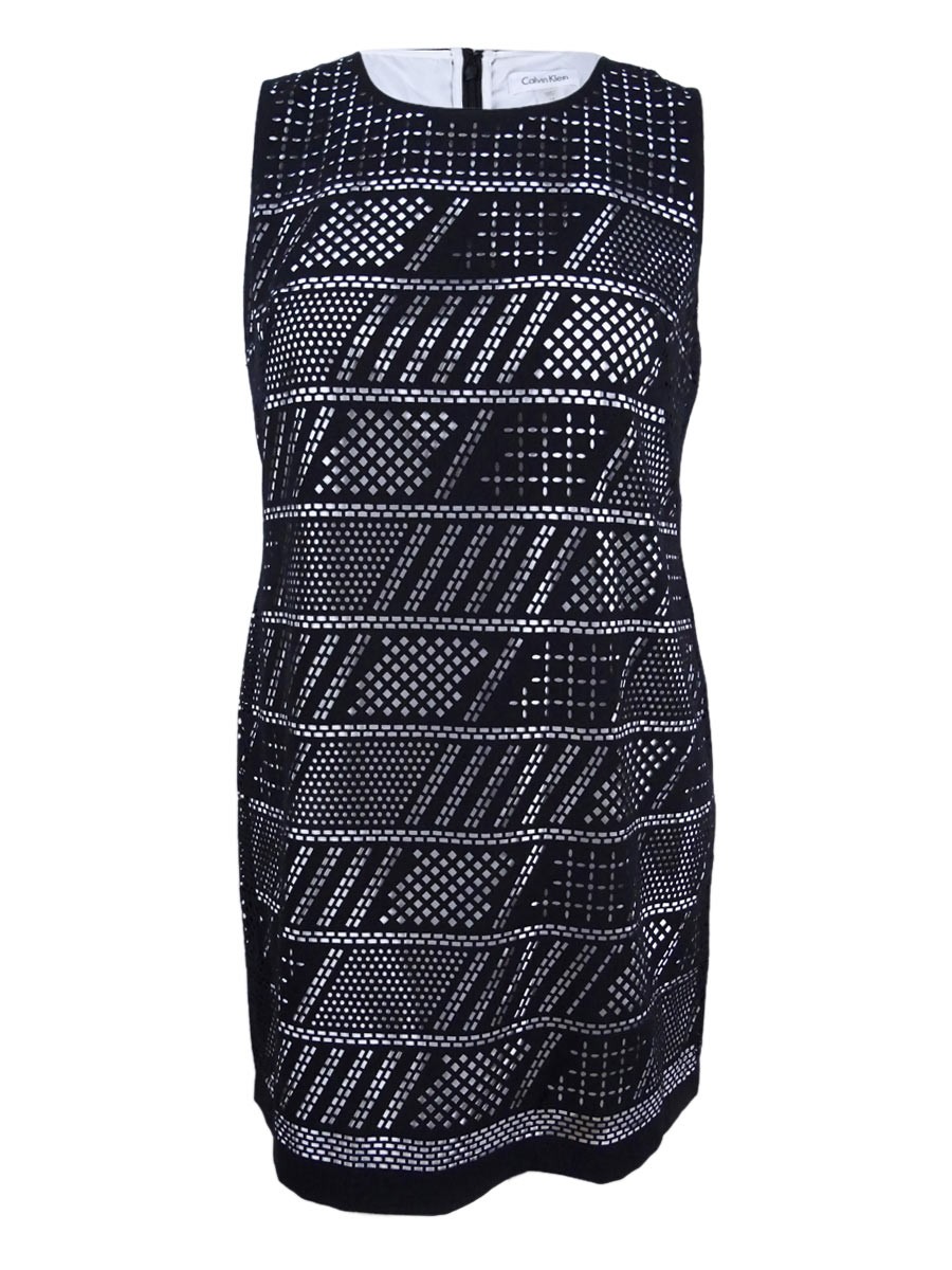 Calvin Klein Women’s Laser-Cut Shift Dress (8, Black) 190466571739