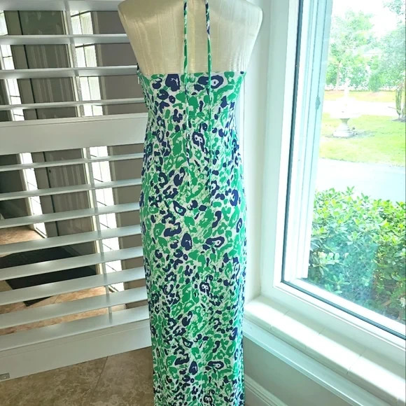 NEW Allen B. By Allen Schwartz Maxi Dress Green Multicolor S