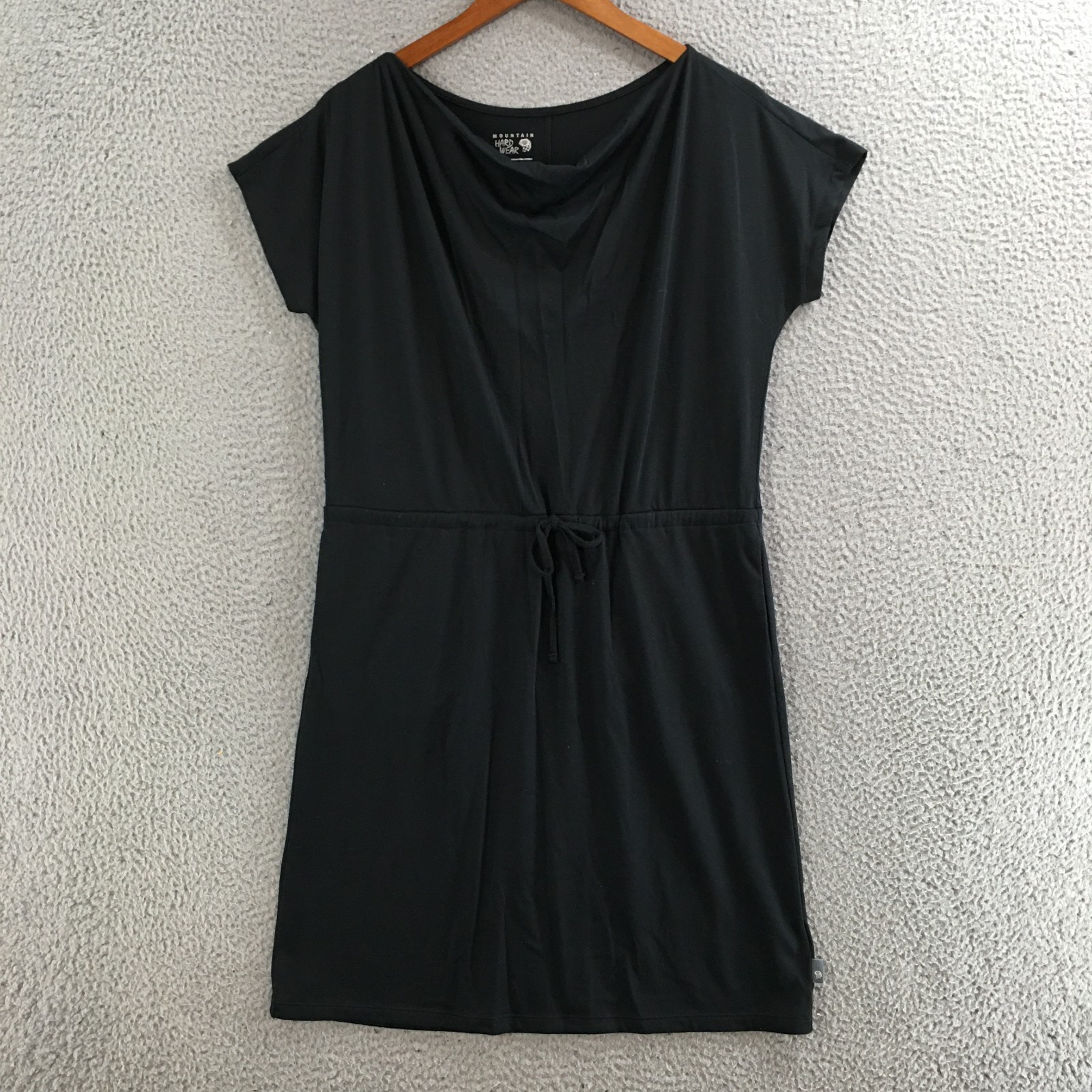 Mountain Hardwear T-Shirt Dress Womens M Short Sleeve Casual Cowl Neck Black