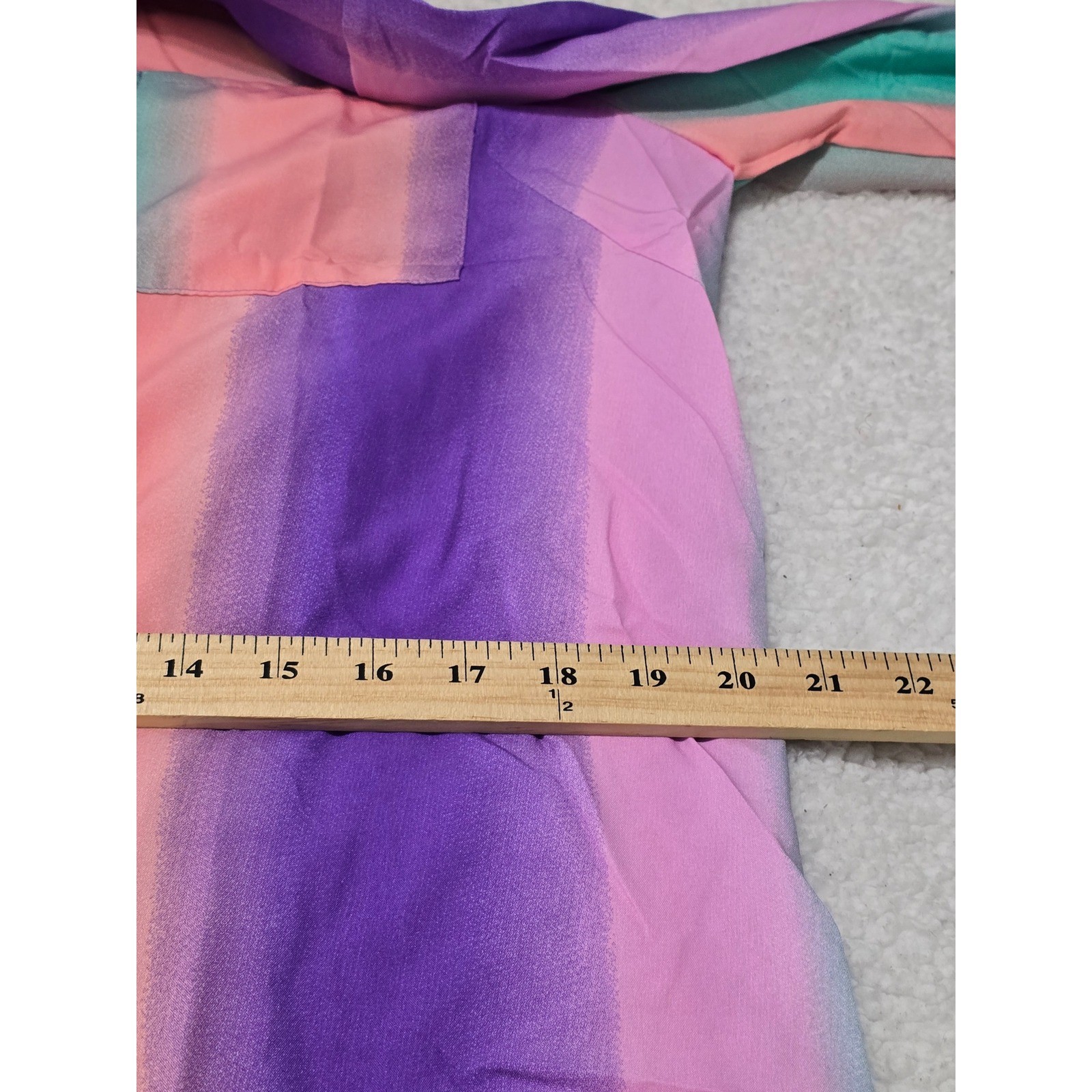 Lavender Peach Ombre Striped Button Down Shirt Dress Roll Tab Sleeve High Low