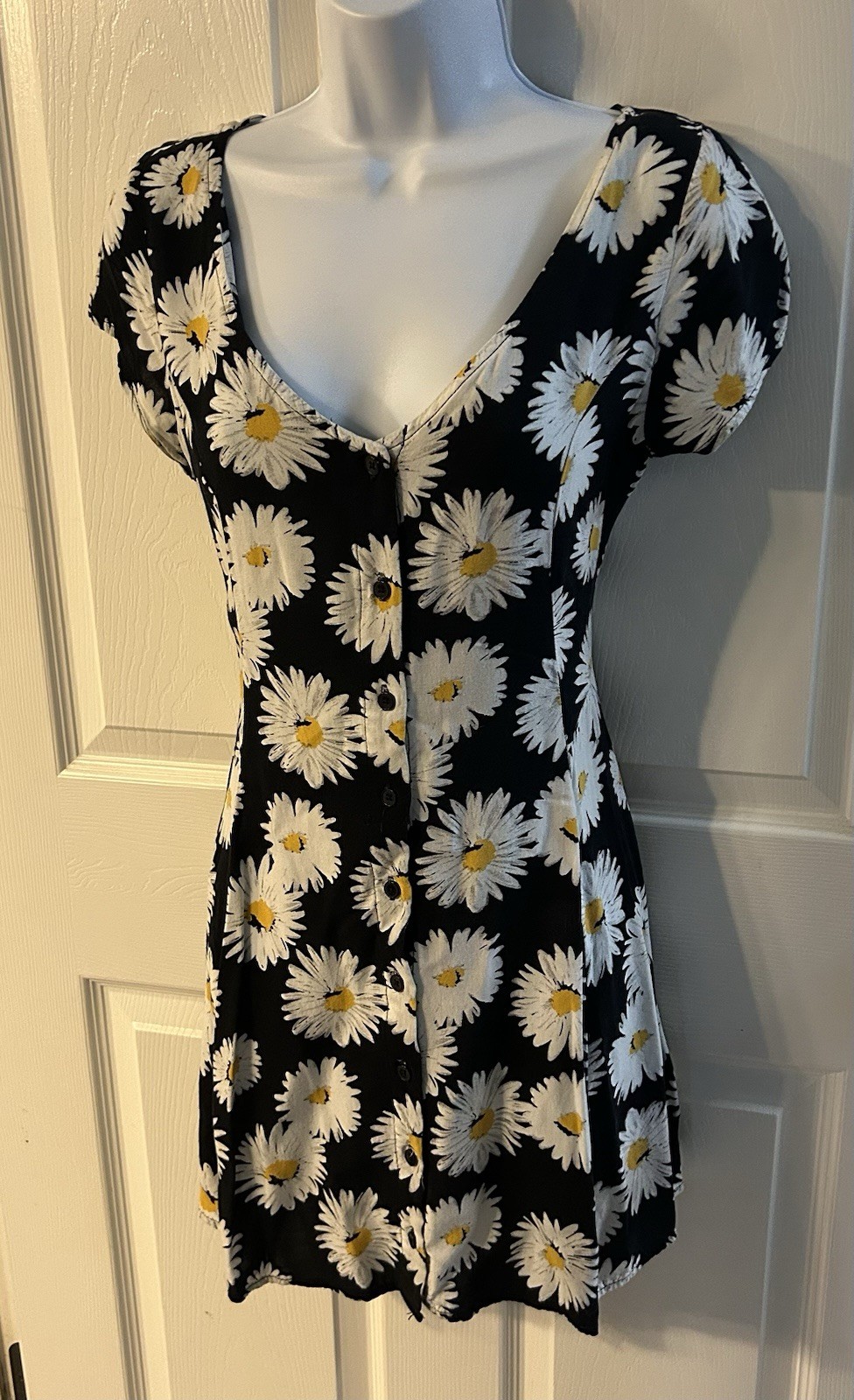 90s Y2K Mudd Daisy Floral Mini Sundress Kitsch Groovy 60s Small Whimsy Hippie