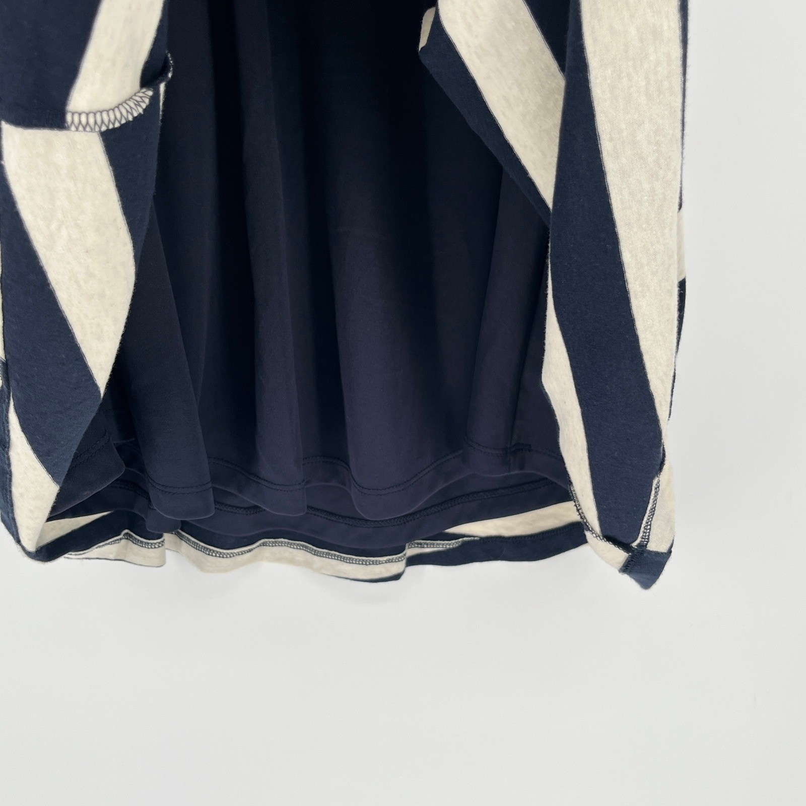 Banana Republic Navy Cream Striped Pima Cotton Fit & Flare Dress Small Preppy