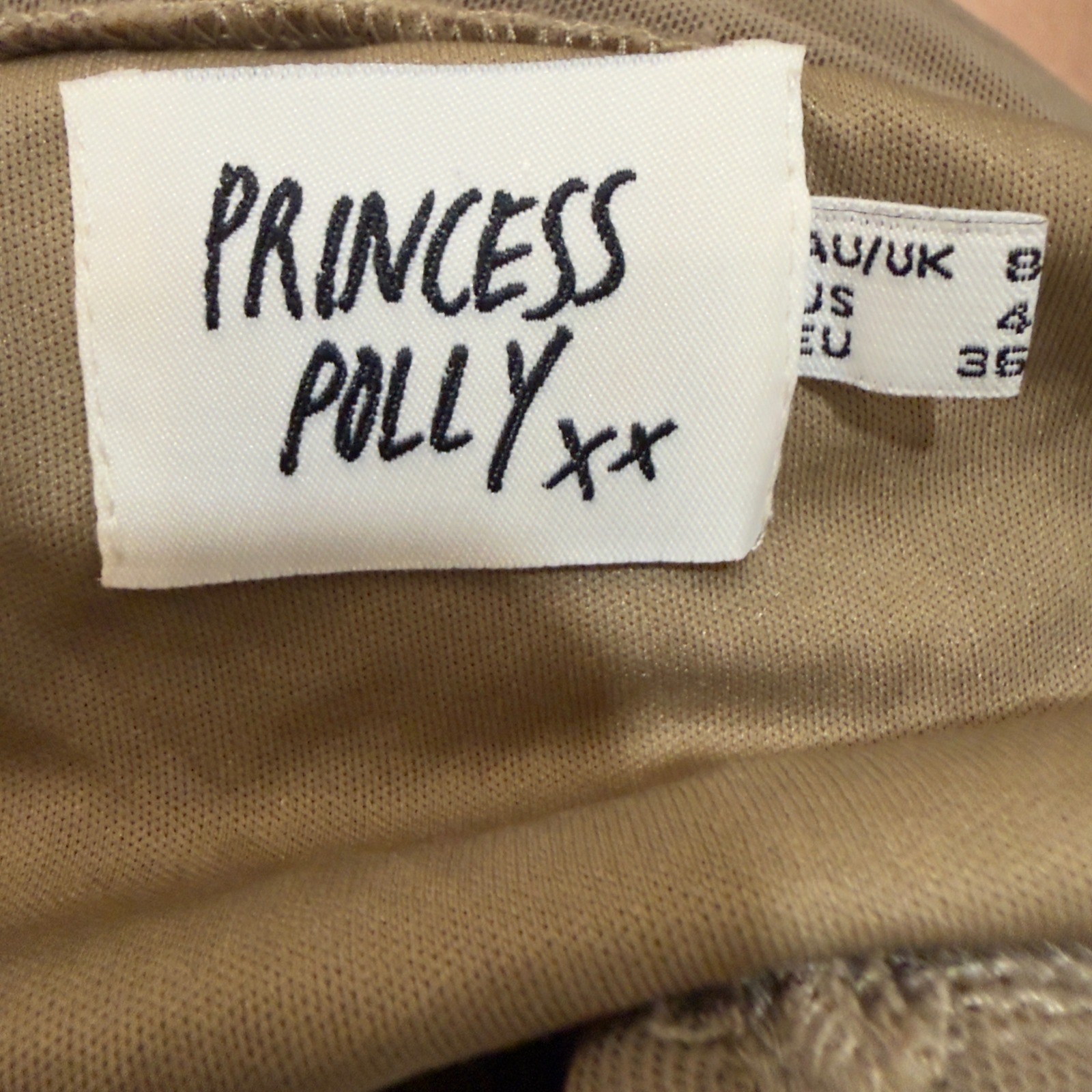 Princess Polly Brown Ruched Halter Mini Dress Keyhole Bodycon Size US 4
