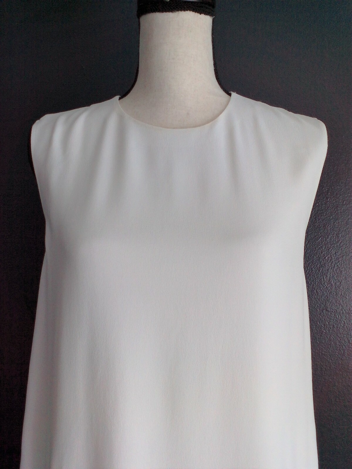 HELMUT LANG 10 White Acetate Blend Sleeveless Tie Waist Apron Shift Dress