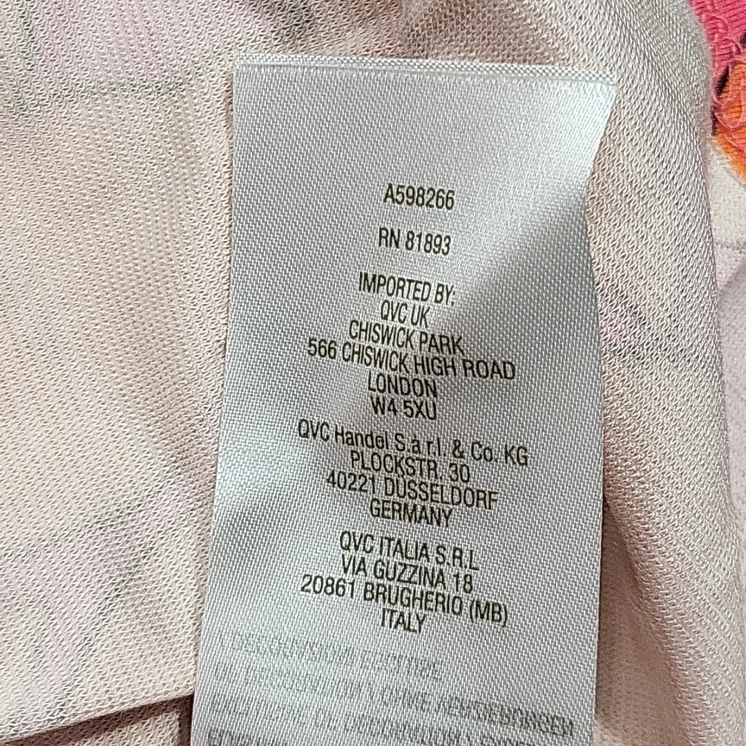 Isaac Mizrahi Live Allover Printed Modern Dress Petite Large Sz Pink Trendy Top