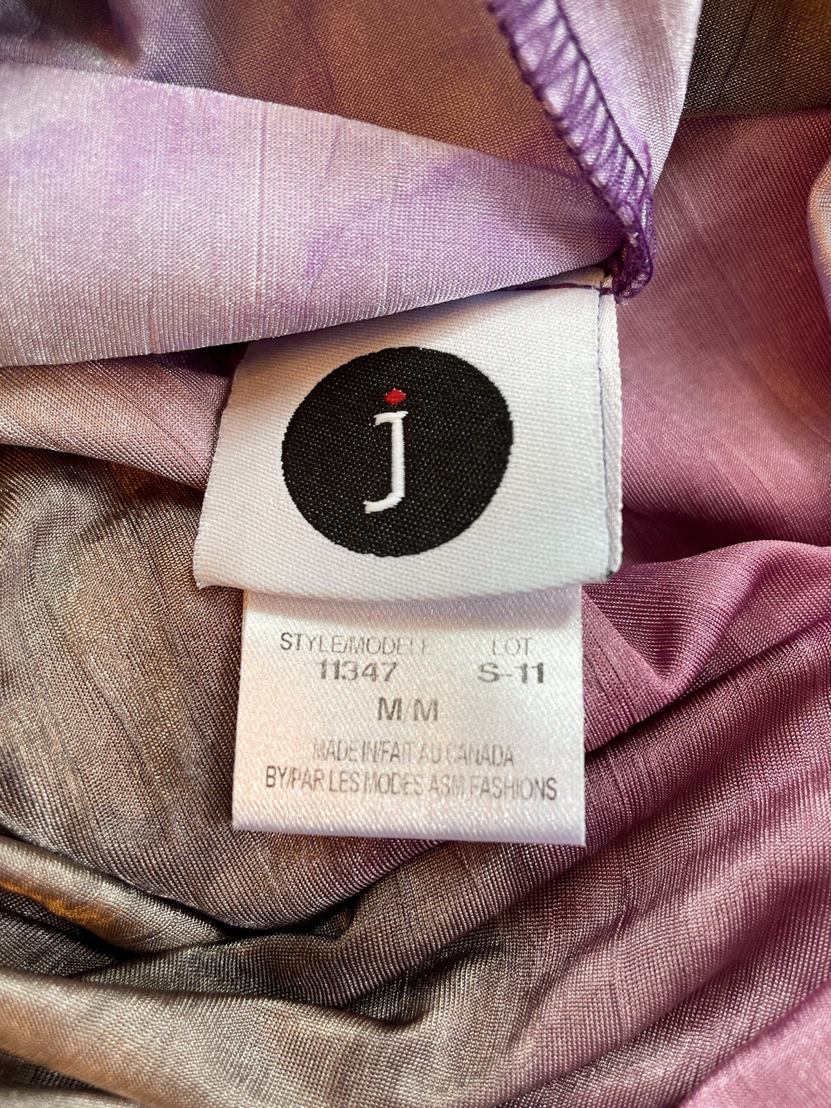 J Les Modes ASM Fashions Cowl Neck Shift Silhouette Tie Dye Medium