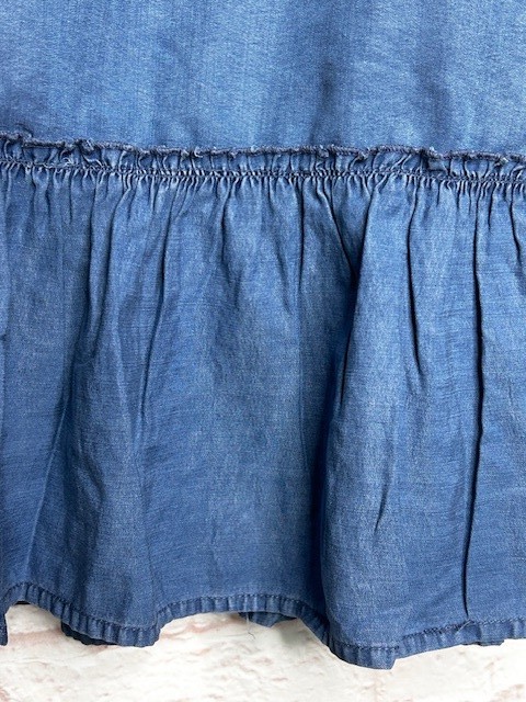 1X/2X/3X/4X New Cotton Medium Wash Blue Denim Smocked Sundress Dress Maxi Skirt
