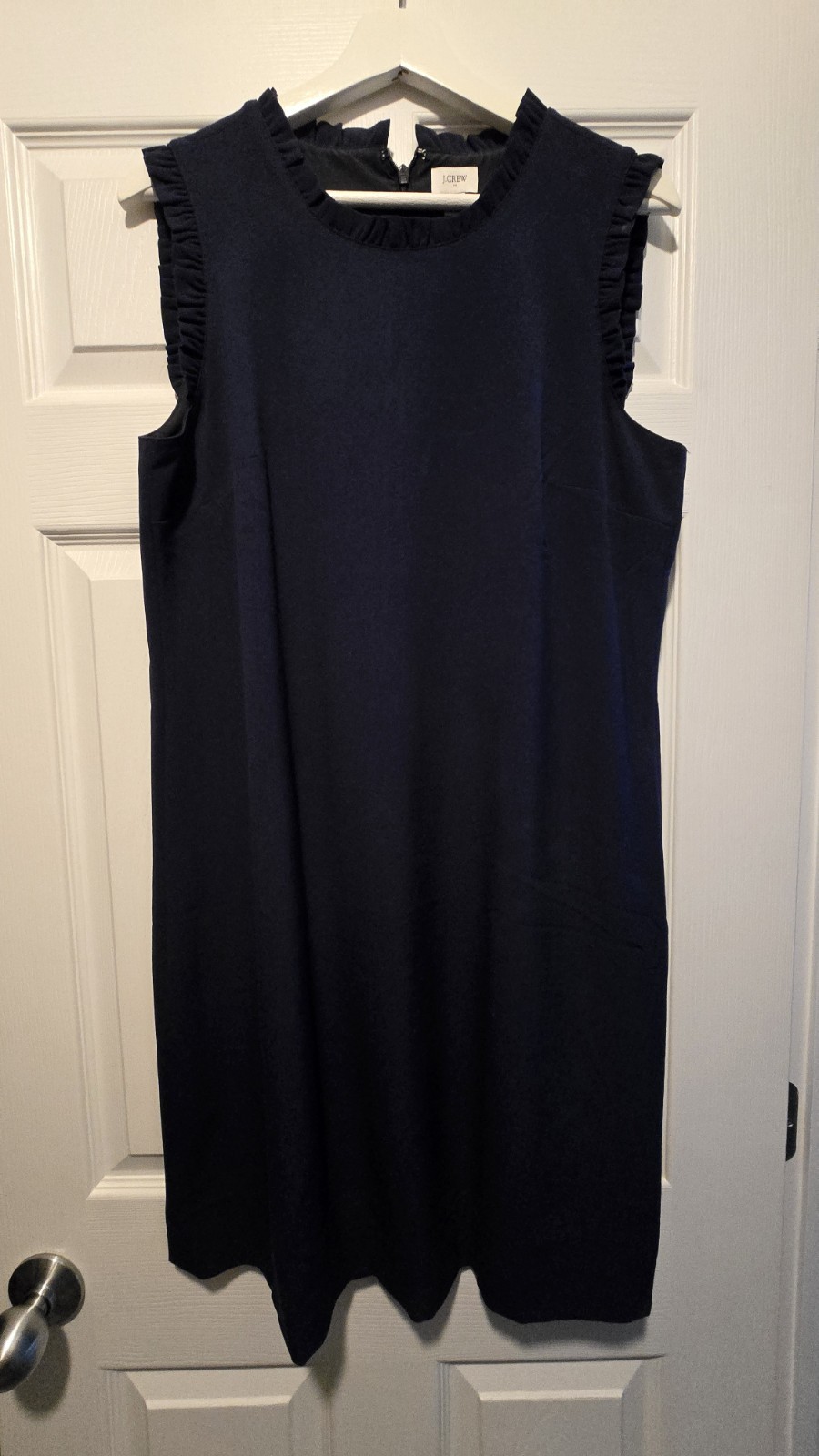 J.CREW Women’s Navy Blue Sleeveless Short Sheath Dress Round Neck, Size 12