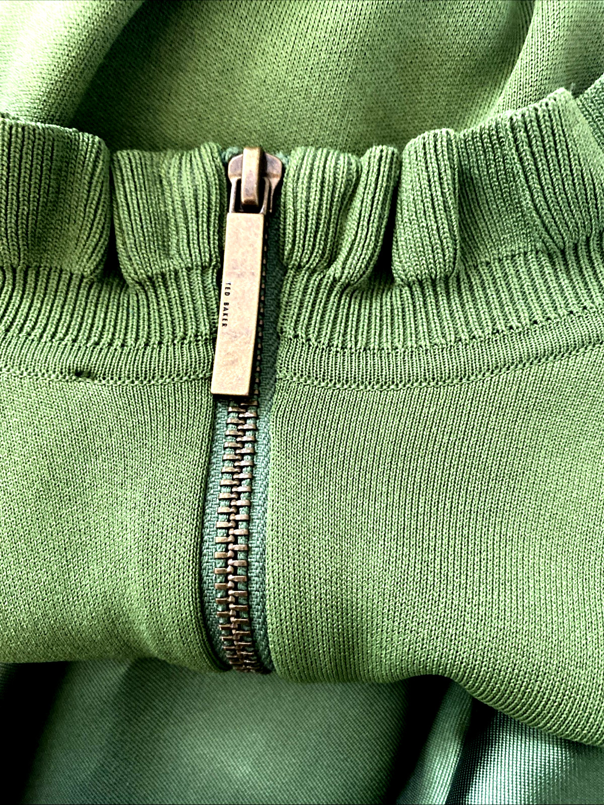 Ted Baker Zadi Knitted Frill Full Skirt Dress Sz 3 /US 8 Green