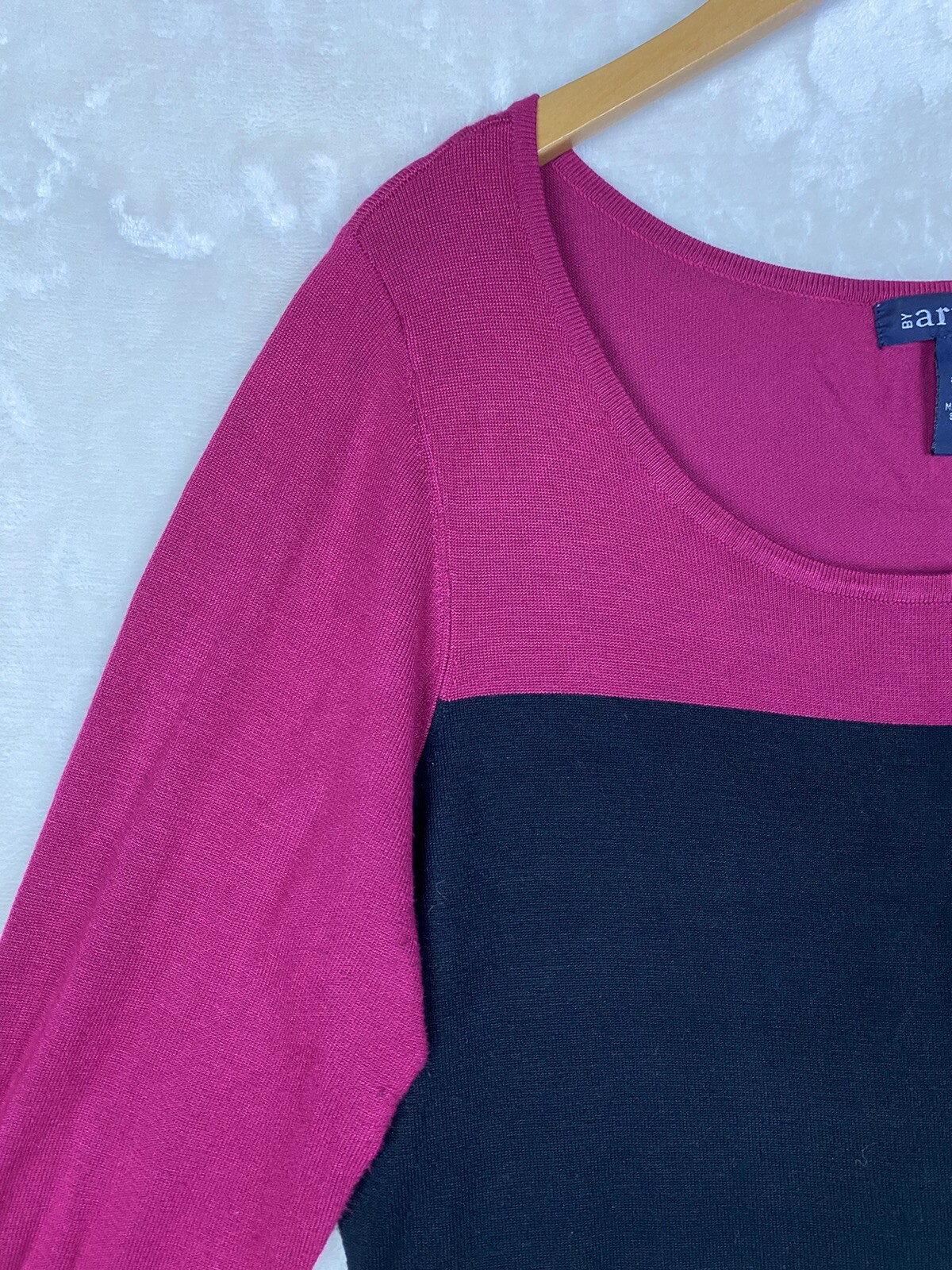 Artisan Knit Sweater Dress Womens Large A-Line Colorblock Stretch Office Work