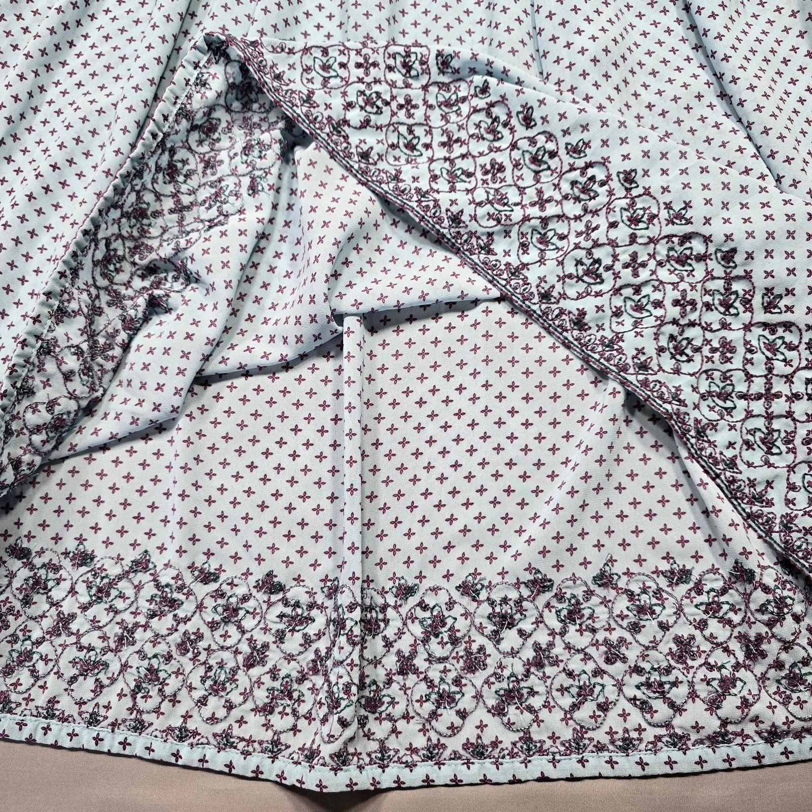 Time Tru Light Blue Peasant Dress NEW $29 Woven Embroidered Shift Womens Size S