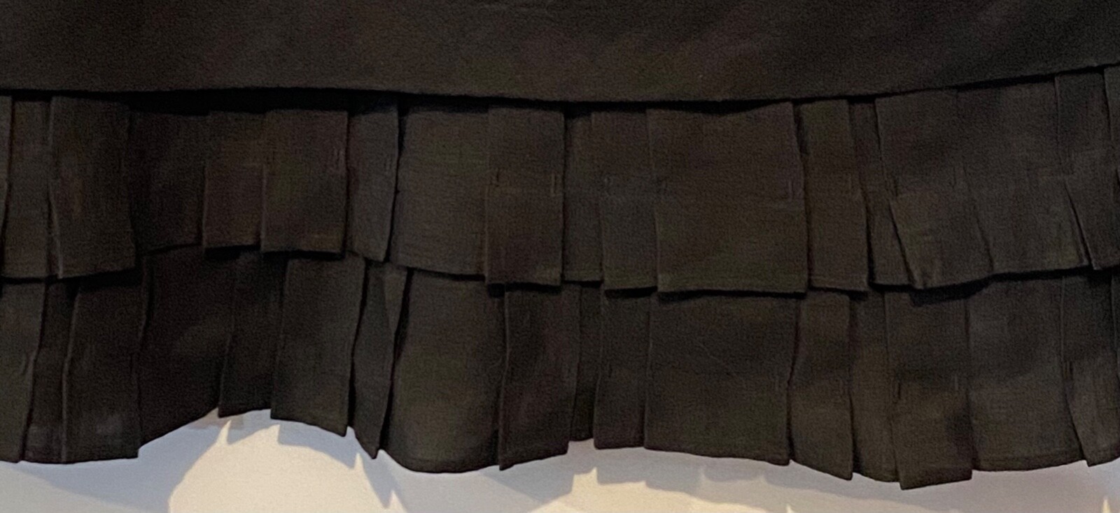 Cortefiel US S Black Linen Layered Lined Sleeveless Short Dress UK M EUR M