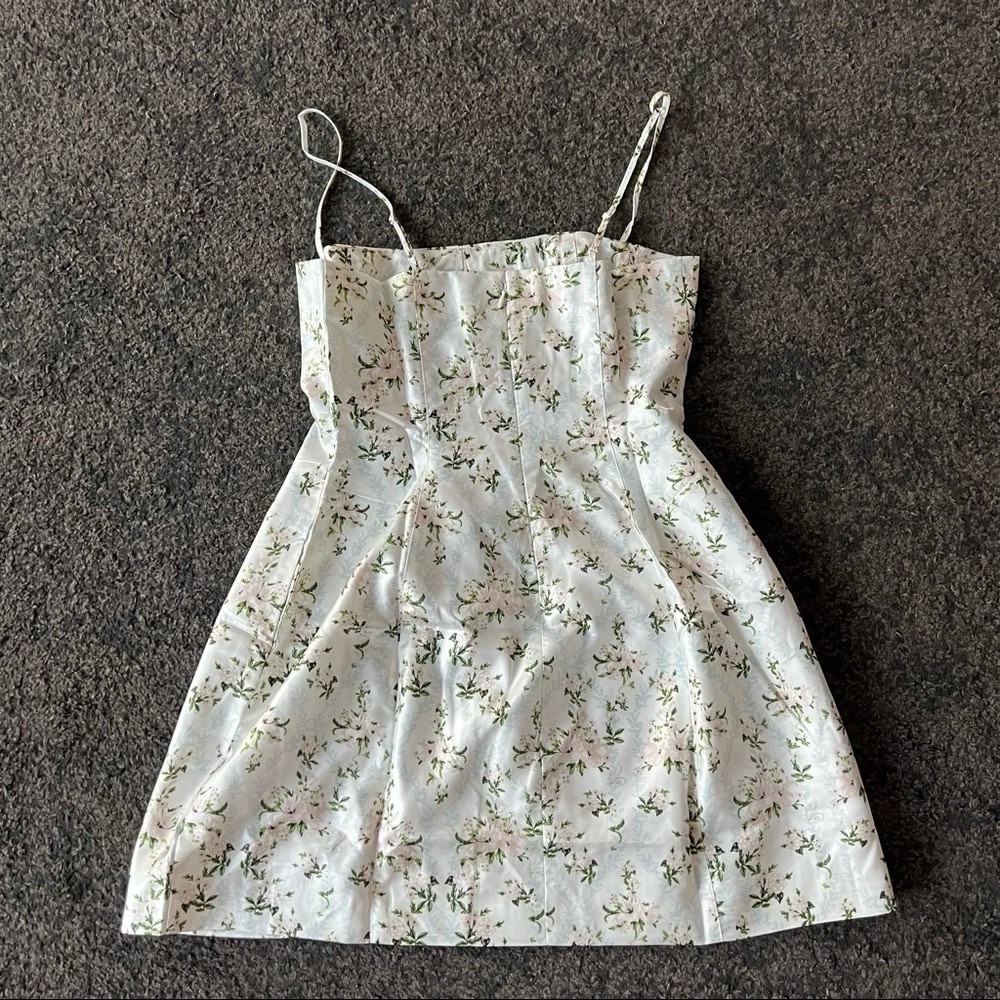 Danielle Bernstein weworewhat floral spaghetti strap dress cottage core Jul Sale