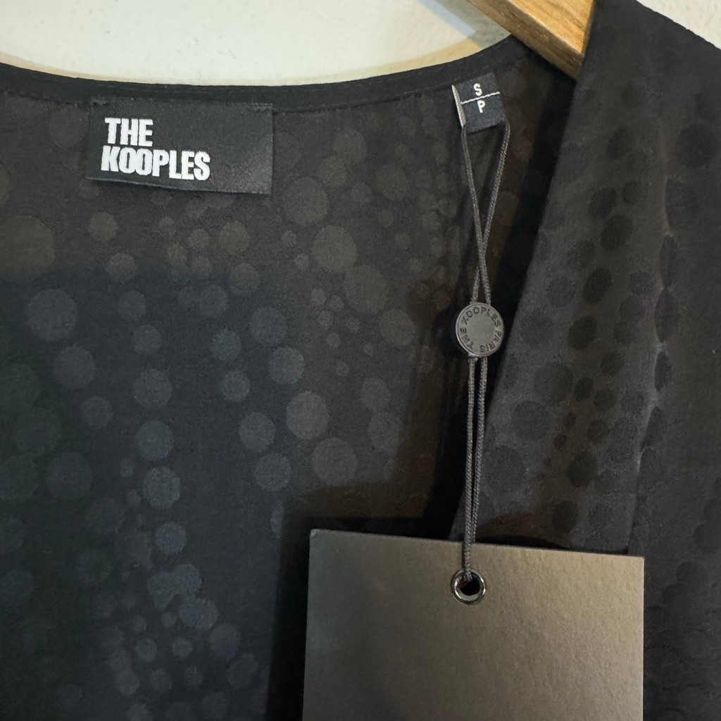 THE KOOPLES Dot Jacquard Empire Waist Maxi Dress Black – Size Small