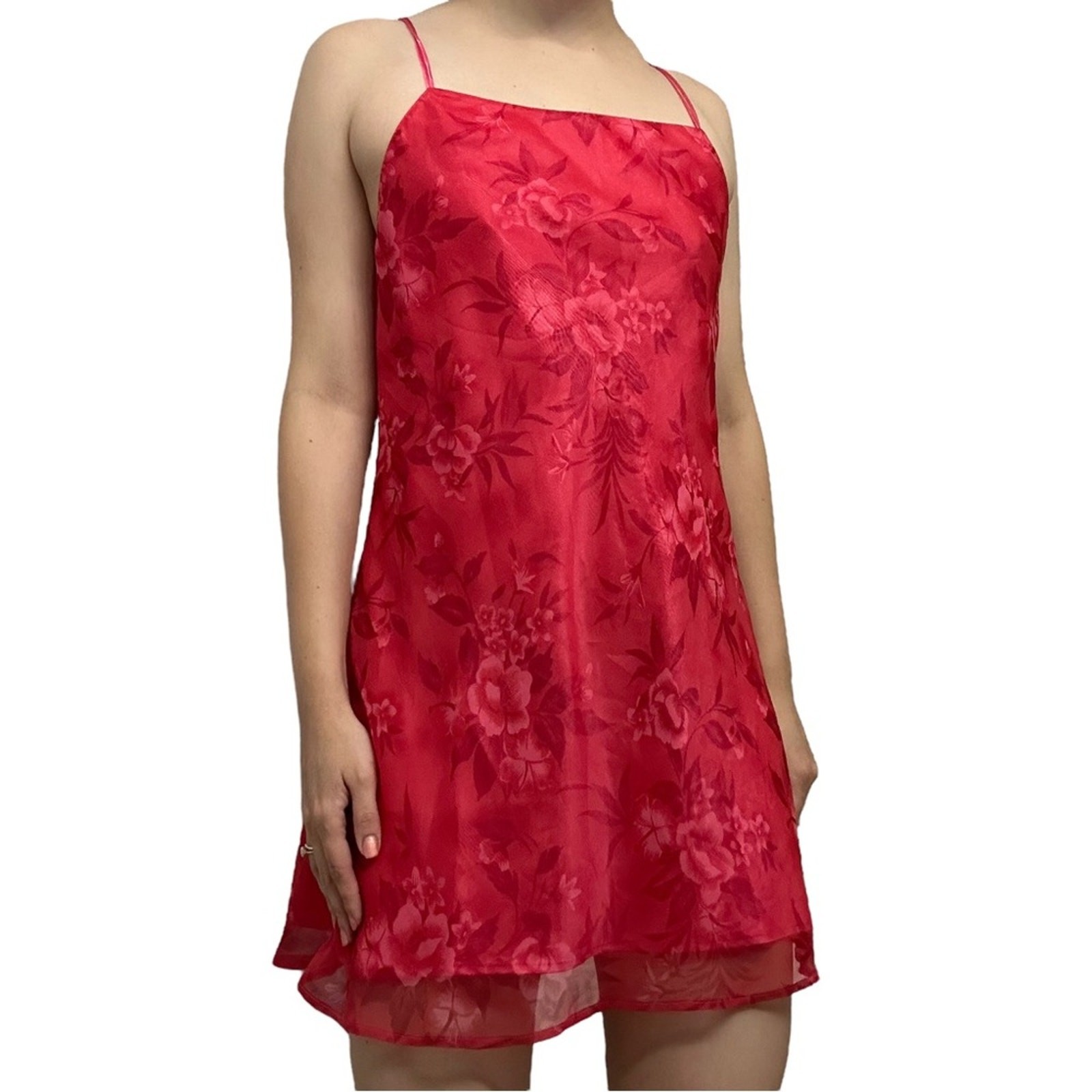 Lord & Taylor Slip Dress Mini Pink Floral Dainty Coquette Casual Size Small